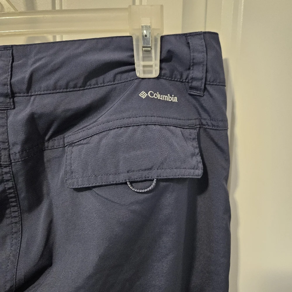 Columbia Kestrel Trail Stretch Capri‎ Blue Hiking Cargo Pants Women’s Size 10